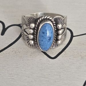 Artisan Silver Ring with Blue Stone # 7